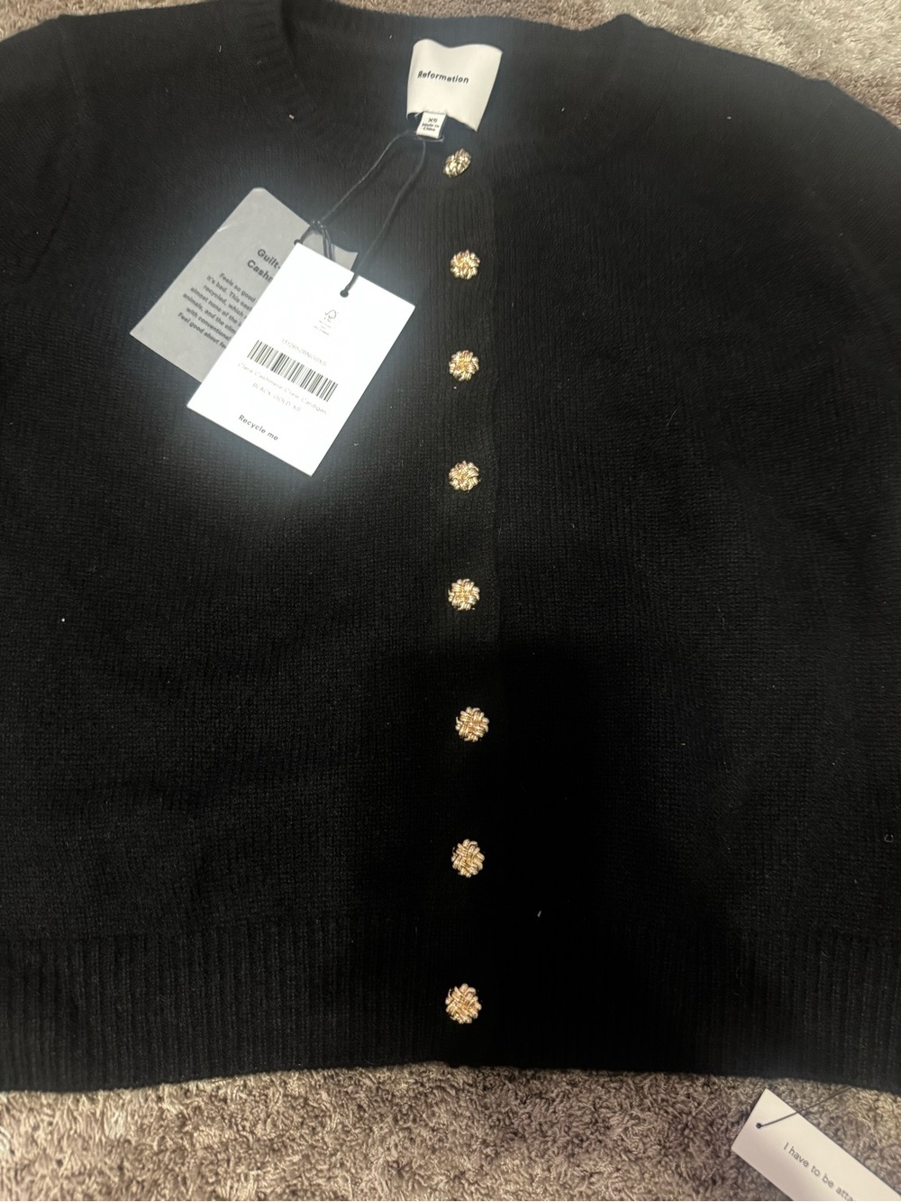 Reformation Clara Cashmere Crew Cardigan - Picture 3 of 4